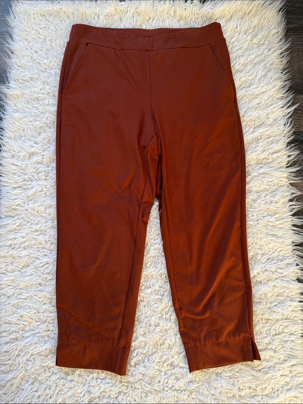 Rachel Zoe Ribbed Waistband Rust Trousers